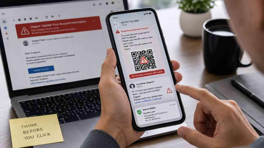 Stop Phishing, QR Code, and Fake Support Scams